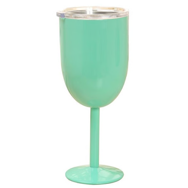 Double Wall Stainless Steel Wine Cup with Leak Resistant Lid and Condensation Blocking All Vera Mart