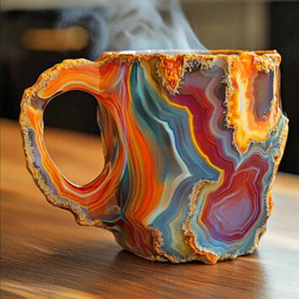 Crystal Faceted Coffee Mug with Light Reflecting Design, 10oz Capacity All Vera Mart