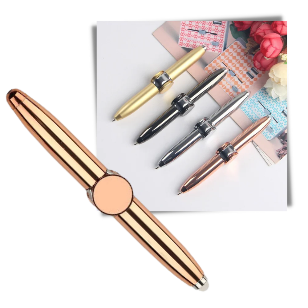 Ballpoint Pen with Spinning Gyroscope and LED Light, Metal Body All Vera Mart