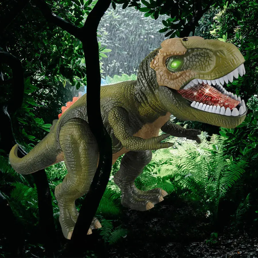 Remote Control Dinosaur Toy with Walking Roar Action and Multicolor LEDs, T-Rex 17 Inch All Vera Mart