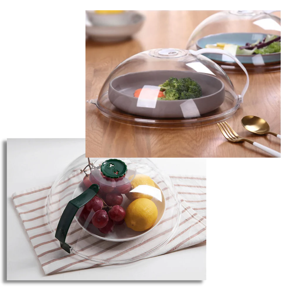 Microwave Splatter Guard with Steam Vent and Clear Dome for 10.3in Plates All Vera Mart