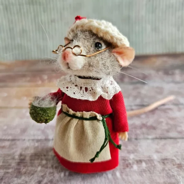 Needle Felting Mouse Craft Kit with Wool and Wire Frame for Holiday Decor All Vera Mart