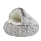 Covered Pet Bed with Partial Canopy and Raised Sides for Small Dogs and Cats All Vera Mart