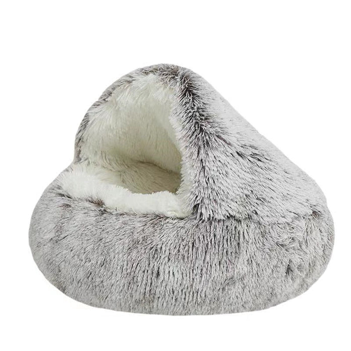 Covered Pet Bed with Partial Canopy and Raised Sides for Small Dogs and Cats All Vera Mart