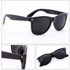 Pinhole Glasses for Eye Focus Training with PVC Frame and Black Lens Design All Vera Mart