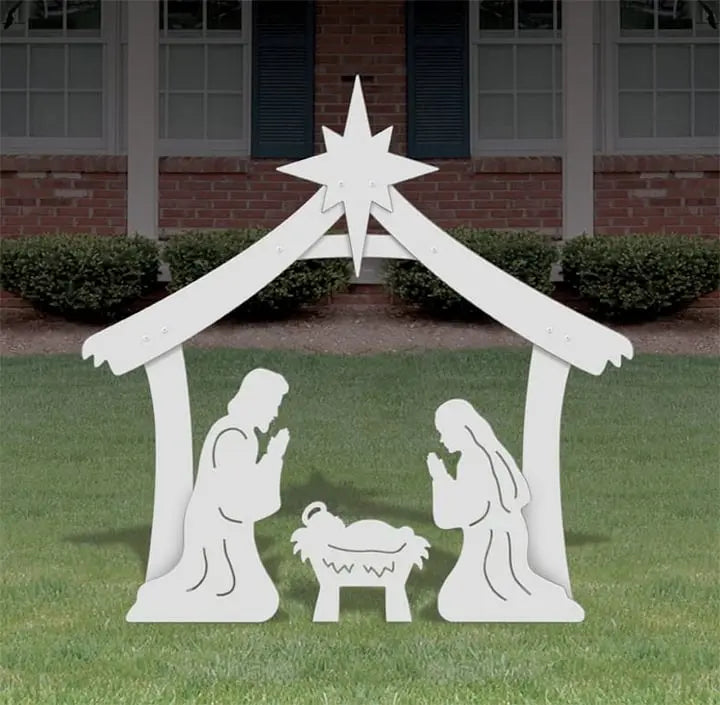 Outdoor Nativity Set with Waterproof PVC and One-Person Assembly, Expandable Modular Design All Vera Mart