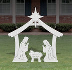 Outdoor Nativity Set with Waterproof PVC and One-Person Assembly, Expandable Modular Design All Vera Mart