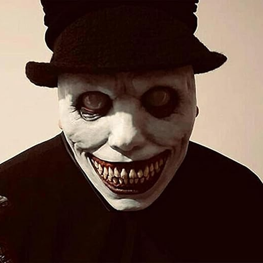 Full Head Latex Mask with Oversized Grinning Face and White Eyes for Halloween All Vera Mart