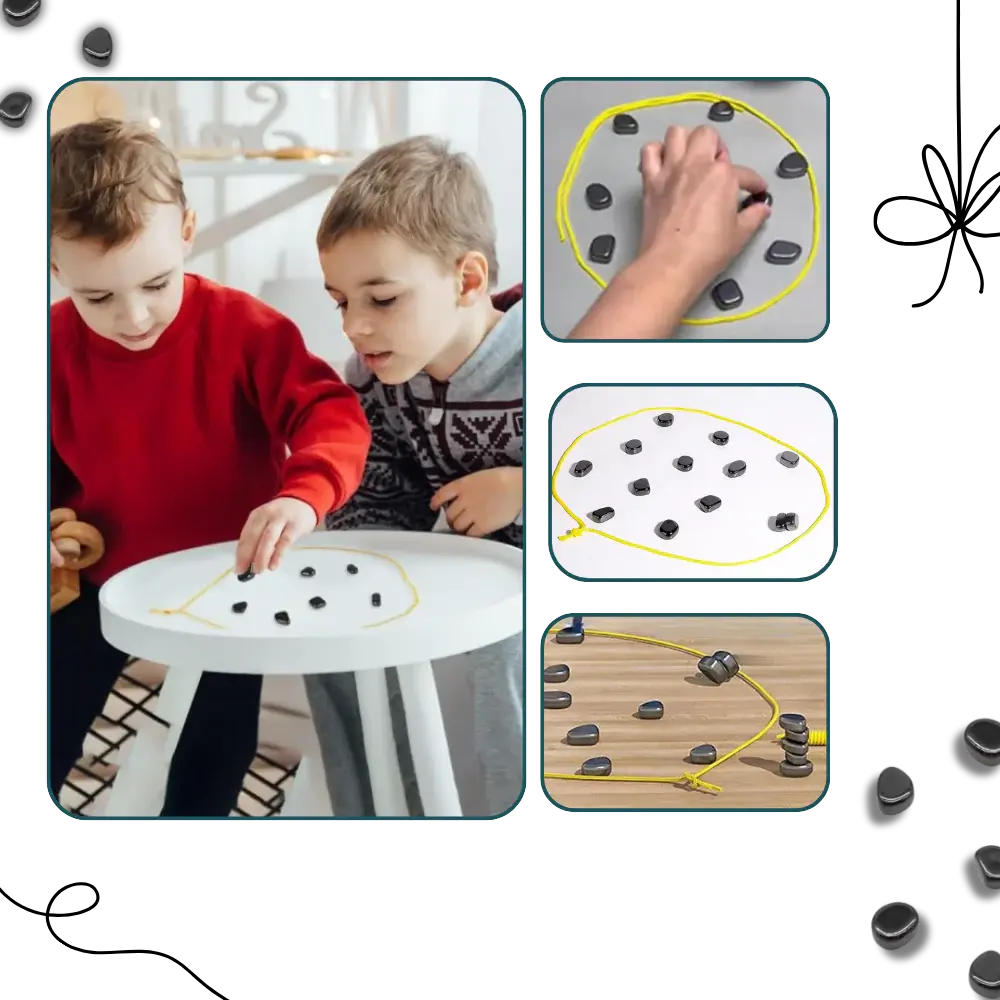 Magnetic Strategy Game with Adjustable Rope Boundary and Portable Storage Bag, Ages 6+ All Vera Mart