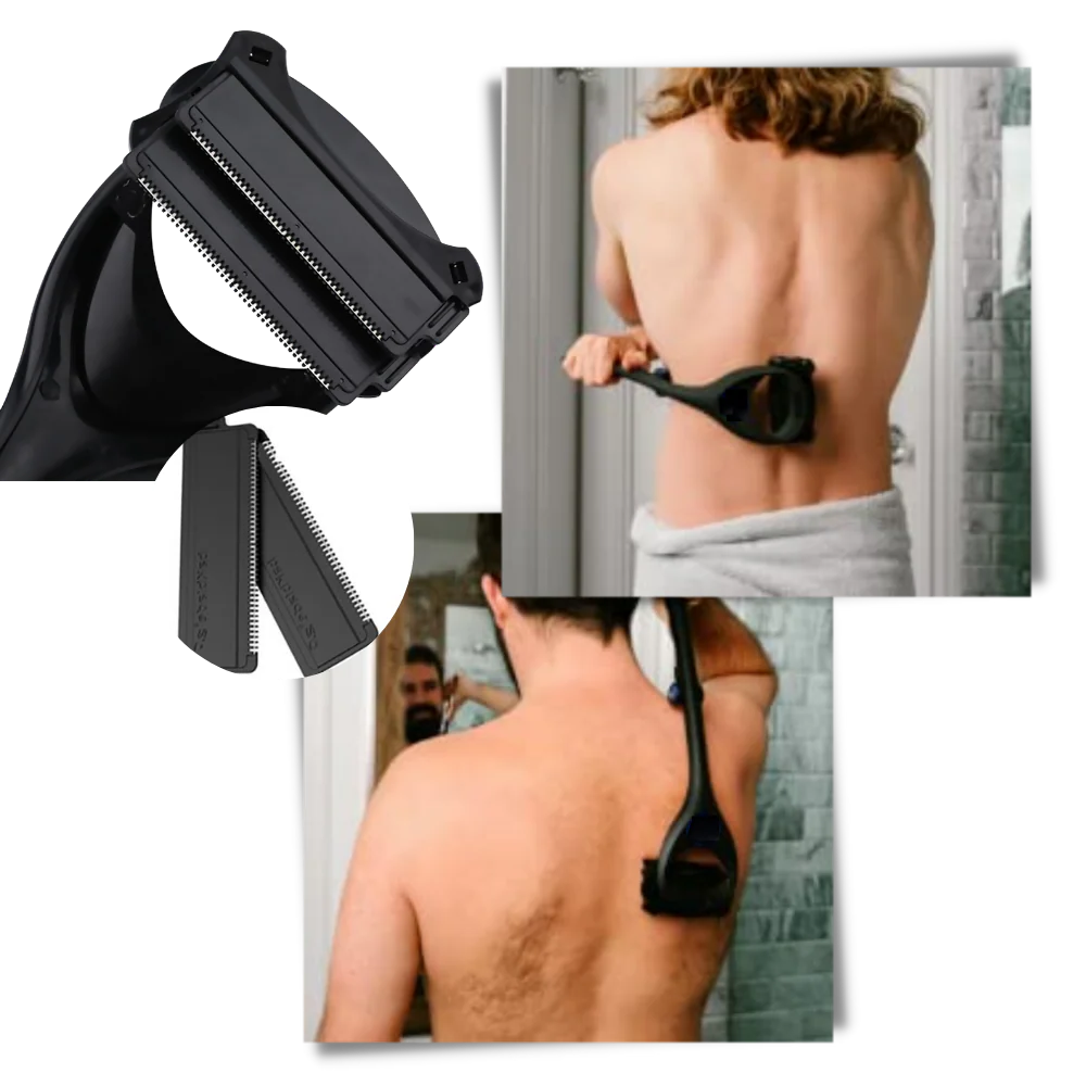 Extended Handle Body Shaver with Curved Blade Head and Replaceable Blades All Vera Mart