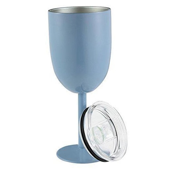 Double Wall Stainless Steel Wine Cup with Leak Resistant Lid and Condensation Blocking All Vera Mart