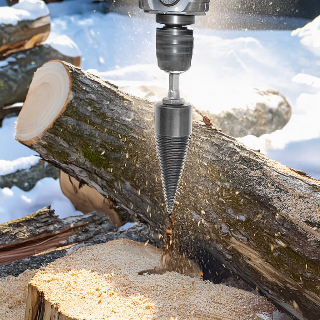 Firewood Splitter Drill Bit with High Carbon Steel and Three Interchangeable Shanks All Vera Mart