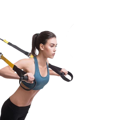 Suspension Trainer System with Adjustable Resistance Straps and Door Anchor, 400lb Capacity All Vera Mart