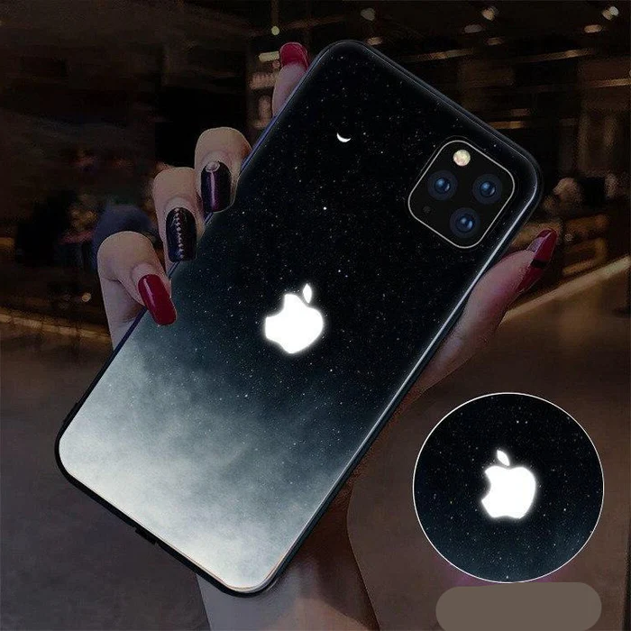 Color Changing LED Phone Case with 7-Color Notification Lights and Tempered Glass Back All Vera Mart