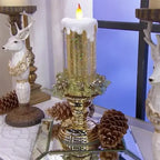 Color Changing LED Candle with Spinning Glitter and USB or Battery Power, Polymer 10.2in All Vera Mart
