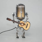 Retro Microphone Lamp with Articulated Joints and Robot Accent, LED Compatible All Vera Mart