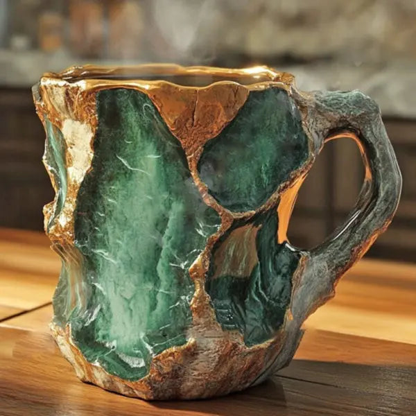 Crystal Coffee Mug with Faceted Exterior and Comfortable Handle, 10oz Capacity All Vera Mart