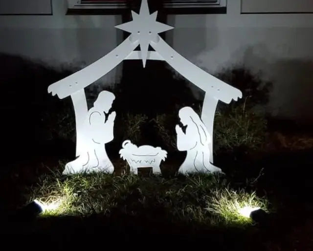Outdoor Nativity Set with Waterproof PVC and One-Person Assembly, Expandable Modular Design All Vera Mart