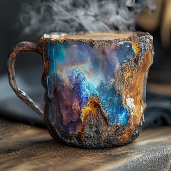 Crystal Faceted Coffee Mug with Light Reflecting Design, 10oz Capacity All Vera Mart