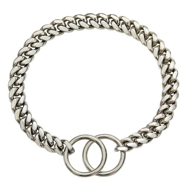 Solid Steel Dog Collar with High Polish Finish and Chew Proof Links All Vera Mart