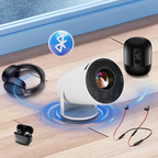 Portable Projector with 4K UHD Support and 180-Degree Tilt, 40-130 Inch Display All Vera Mart