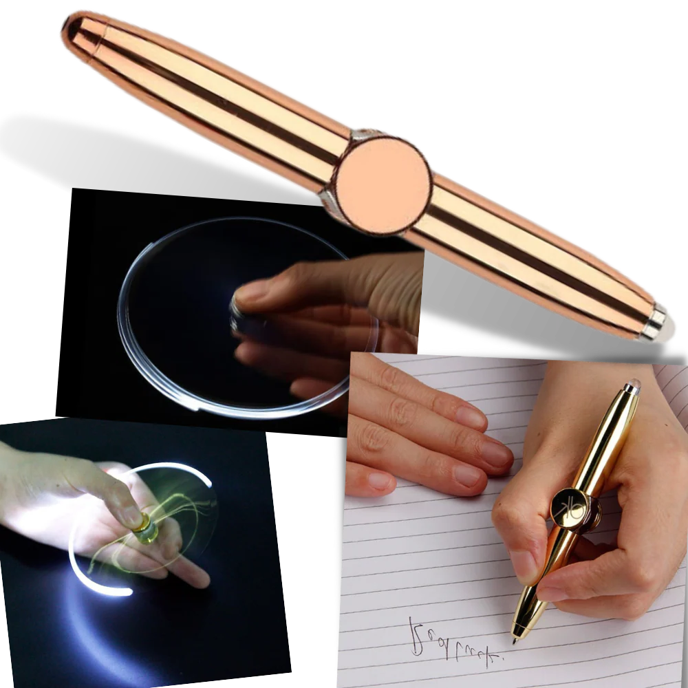 Ballpoint Pen with Spinning Gyroscope and LED Light, Metal Body All Vera Mart