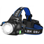 Rechargeable LED Headlamp with Adjustable Zoom and Triple Beam Modes, Water Resistant All Vera Mart