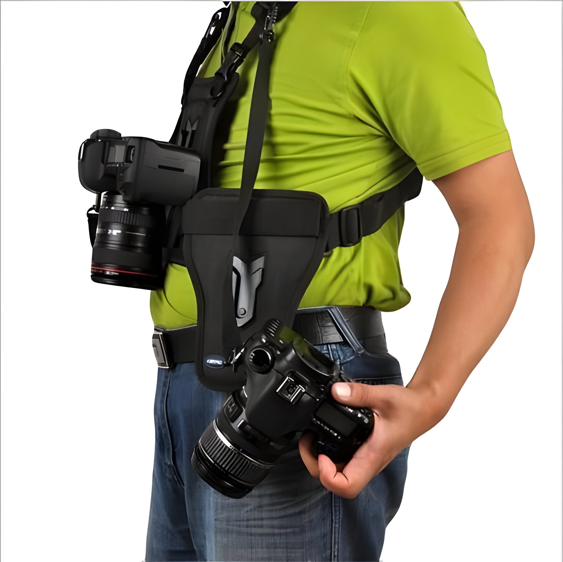 Chest Harness for Two Cameras with Aluminum Mounts and Safety Tethers All Vera Mart