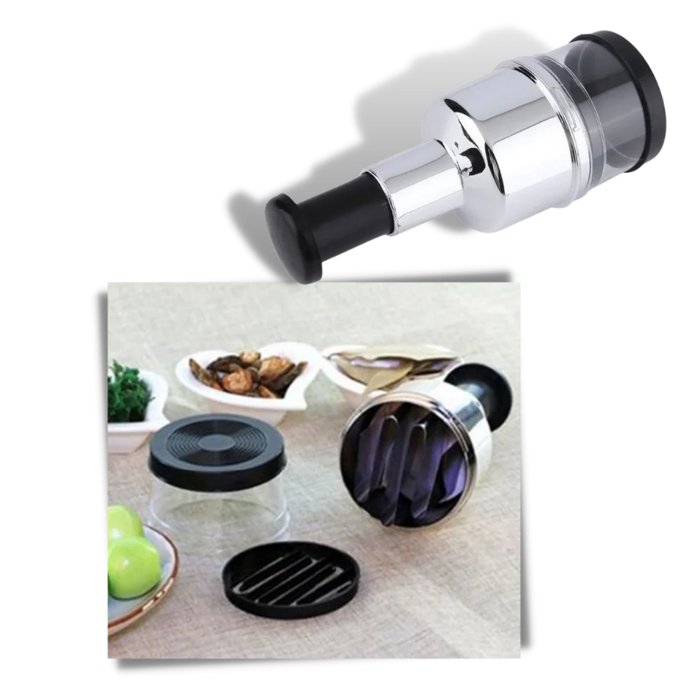 Manual Vegetable Chopper with Stainless Steel Blades and Food Grade Container All Vera Mart