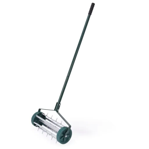 Lawn Spike Aerator with 32 Steel Spikes and 18in Rolling Width All Vera Mart