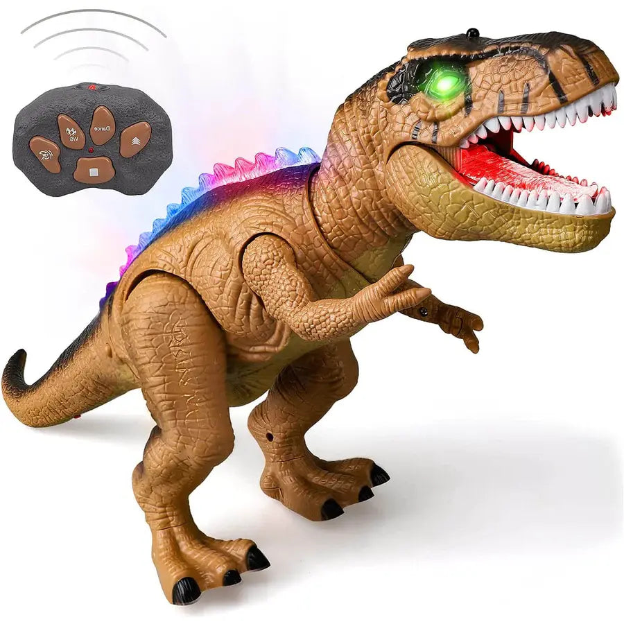 Remote Control Dinosaur Toy with Walking Roar Action and Multicolor LEDs, T-Rex 17 Inch All Vera Mart