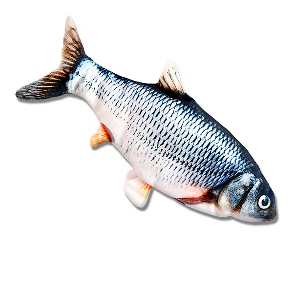 Motion Activated Flopping Fish Toy with Rechargeable Battery and Soft Padding All Vera Mart
