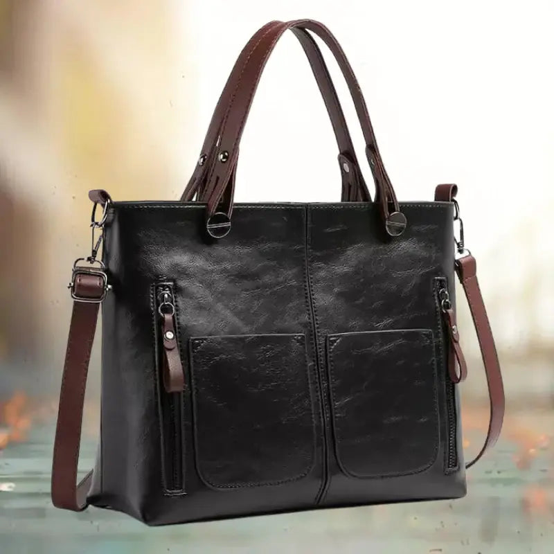 Leather Crossbody Bag with Adjustable Strap and Multiple Interior Pockets, Removable Pouch All Vera Mart