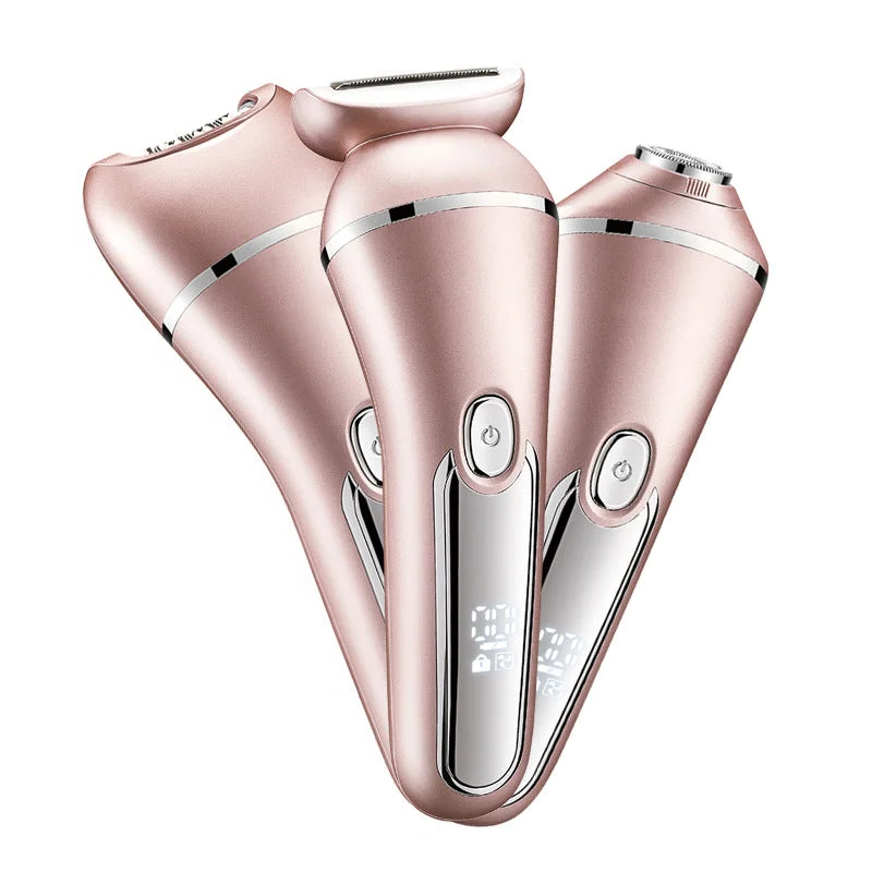 Electric Shaver with Three Interchangeable Heads and 90-Minute Runtime for Women All Vera Mart