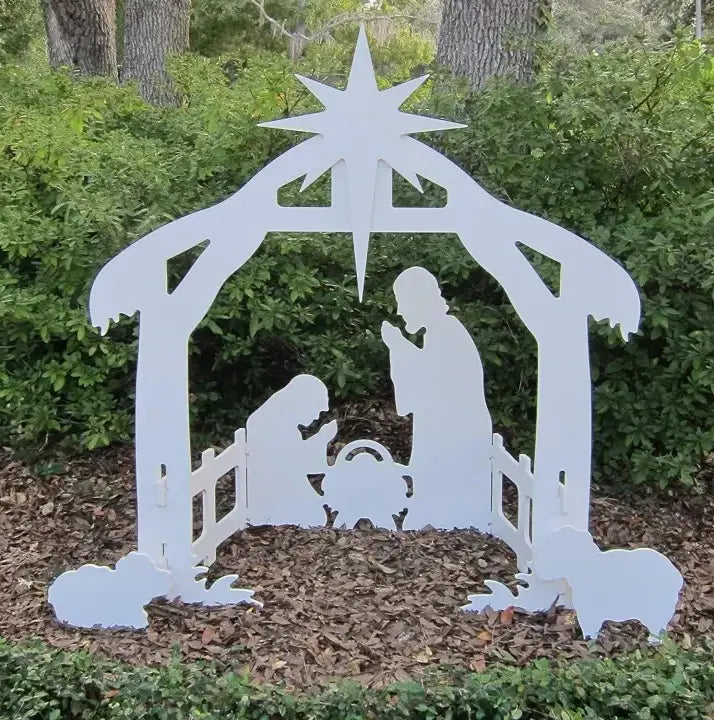 Outdoor Nativity Set with Waterproof PVC and One-Person Assembly, Expandable Modular Design All Vera Mart