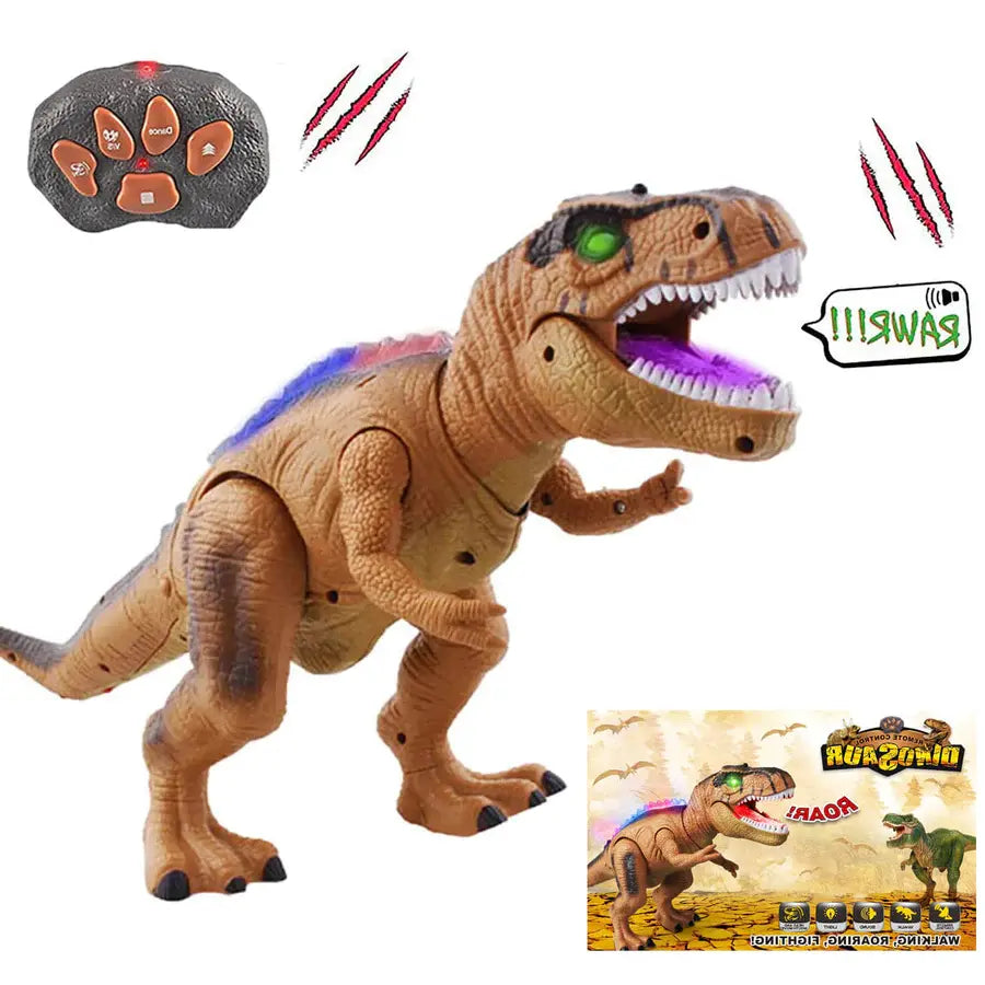 Remote Control Dinosaur Toy with Walking Roar Action and Multicolor LEDs, T-Rex 17 Inch All Vera Mart