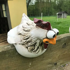 Resin Chicken Garden Statue with Hand Painted Details and Weather Resistant Design All Vera Mart