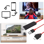 Mobile HDMI Adapter with Triple Device Connectors and USB Charging Port All Vera Mart