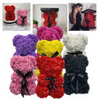 Foam Rose Teddy Bear with Ribbon Accent, 9.8 Inches Tall All Vera Mart
