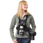 Chest Harness for Two Cameras with Aluminum Mounts and Safety Tethers All Vera Mart