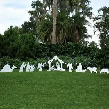 Outdoor Nativity Set with Waterproof PVC and One-Person Assembly, Expandable Modular Design All Vera Mart