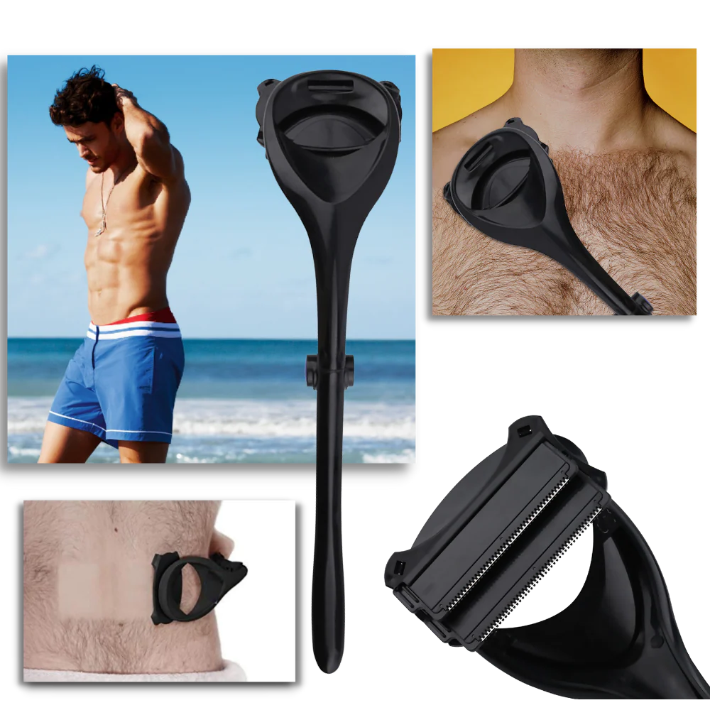Extended Handle Body Shaver with Curved Blade Head and Replaceable Blades All Vera Mart