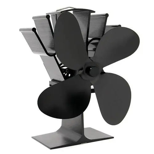 Wood Stove Fan with Thermoelectric Power and 4-Blade Anodized Aluminum, Silent Operation All Vera Mart