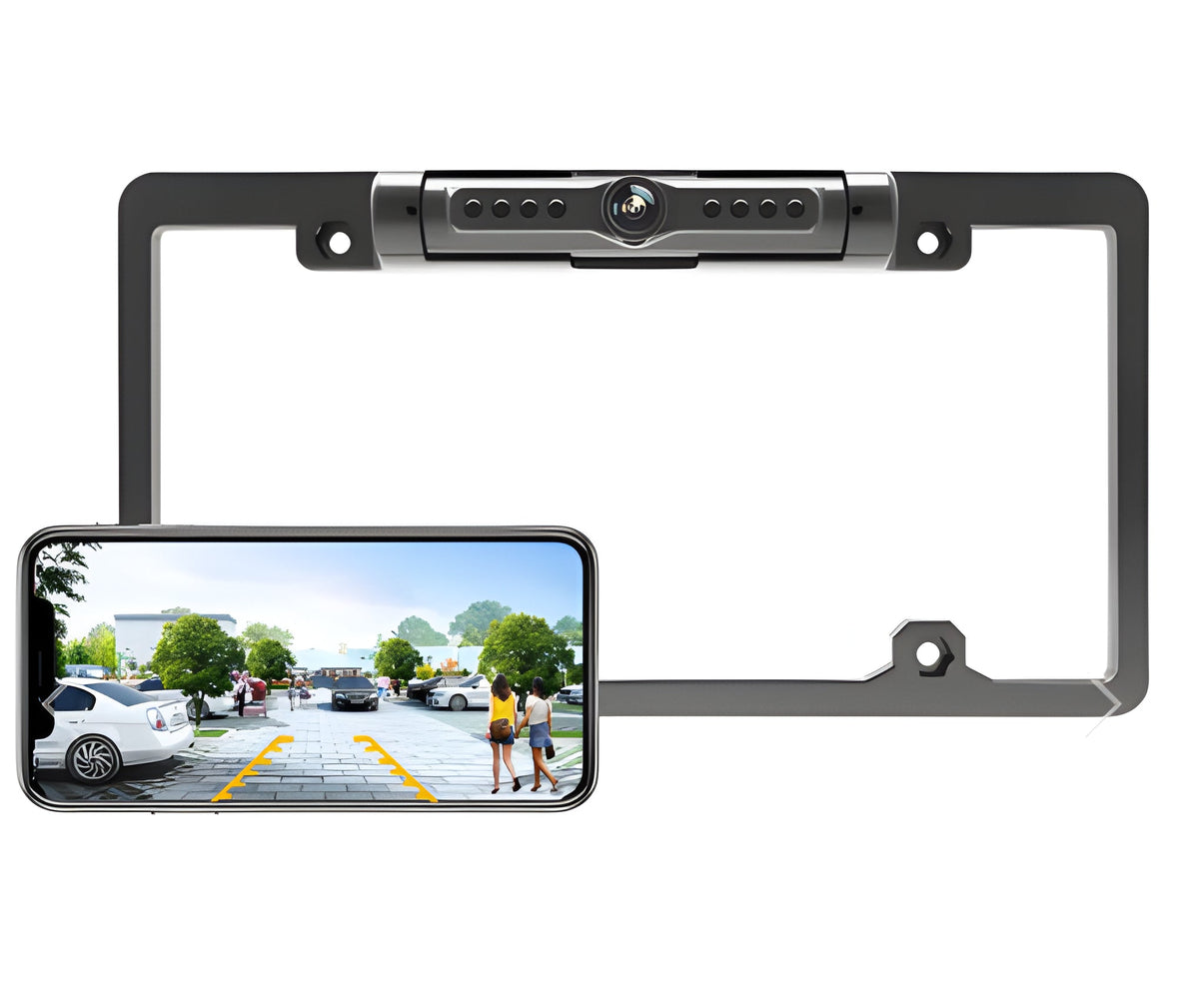 Backup Camera with 170 Degree Wide View and Infrared Night Vision, Wireless License Plate Mount All Vera Mart