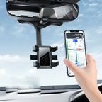 Rearview Mirror Car Phone Holder with 360 Degree Rotation and Extendable Arm All Vera Mart