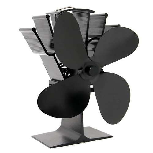 Thermoelectric Wood Stove Fan with Four-Blade Airflow and Thermal Safety Lift All Vera Mart