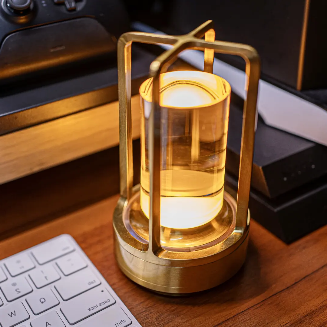 Rechargeable Table Lamp with Device Charging Port and Three Dimming Levels All Vera Mart