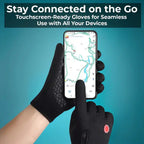 Thermal Gloves with Touchscreen Fingertips and Anti-Slip Palm, Water Resistant All Vera Mart
