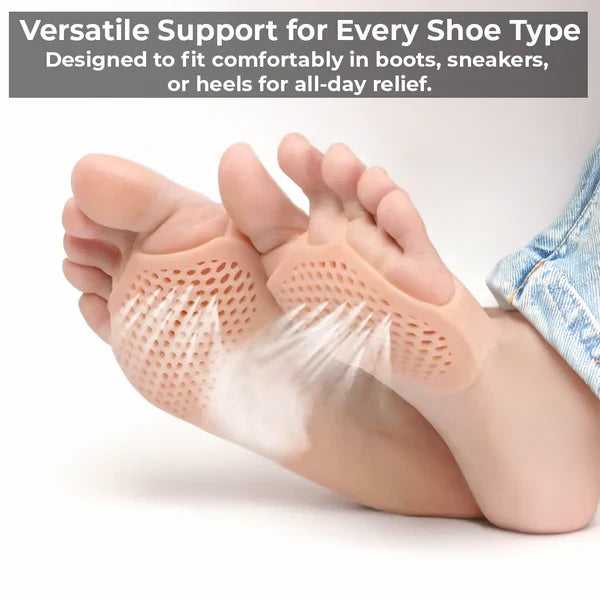 Gel Metatarsal Pads with Ventilation Pores and Cushioning, Washable All Vera Mart