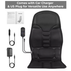 Back and Thigh Massage Cushion with Heat Control and Remote, 8 Vibration Nodes All Vera Mart